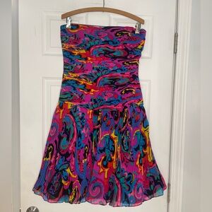 Pia Rucci vintage silk strapless dress - size 10